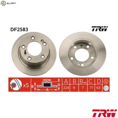 2x BRAKE DISC DF2583 FOR CITROEN PJZ /PHZ /P8C /P8A 2.1L P9A 2.1L THY 2.4L 4cyl - Image 1 of 4