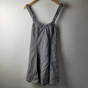 Maeve Women Size S Black White Gingham Check Pinafore Short Dress Casual Summer - Picture 1 of 12