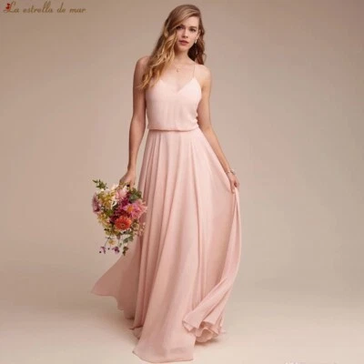 Vestido de Dama de honor Rosa Desnudo Baile de graduación Gala Noche - Talla M - Usado Usado en Excelente Condición Foto 1 de 3