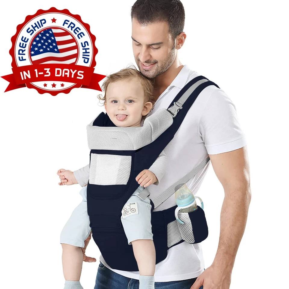 Portabebés ergonómico con asiento de cadera para recién nacidos y niños pequeños Foto 1 de 4