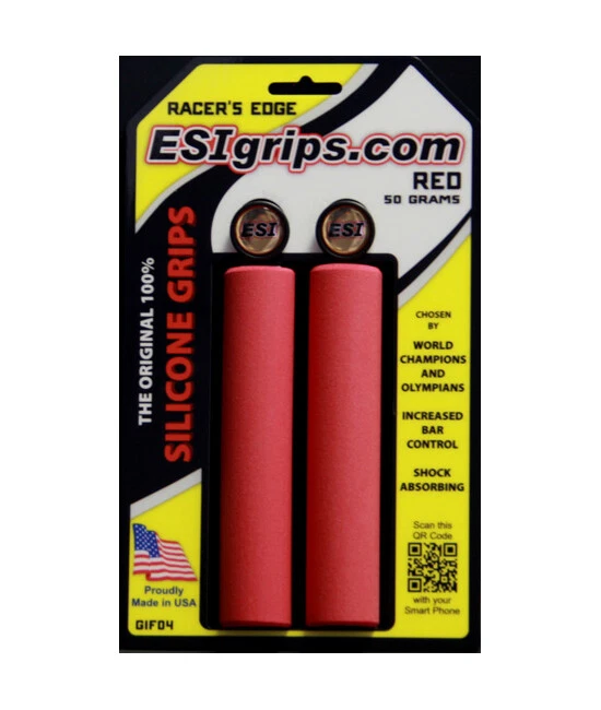 ESI Racers Edge Silicone Handlebar Grips Red Mountain Mtb Mtn XC AM 29er - Image 1 of 1