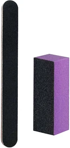 Nail File and Buffer Block, Professional Manicure Tools Kits, 100/180 Grit, Blac - Picture 1 of 12