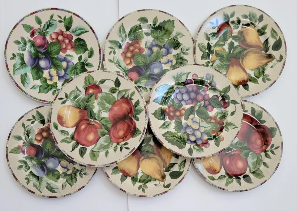 Sakura Oneida Excell SONOMA Salad plate set of 8, 8 1/4", Fruit NEW - Image 1 of 4