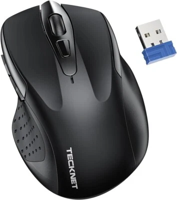 Wireless Mouse, 2.4G Ergonomic Optical Mouse,2600 DPI, 5 Adjustment Levels-Black - Image 1 of 4