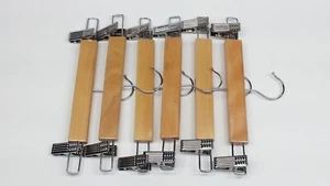 6 Jeans Hosen Kleiderbügel verstellbar Holz Holz - Bild 1 von 5