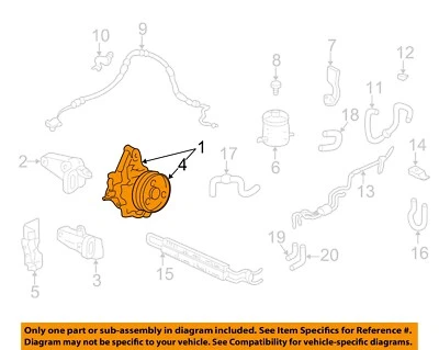 Bomba de direção hidráulica usada serve: 1998 Acura Integra grau A - Imagem 1 de 3