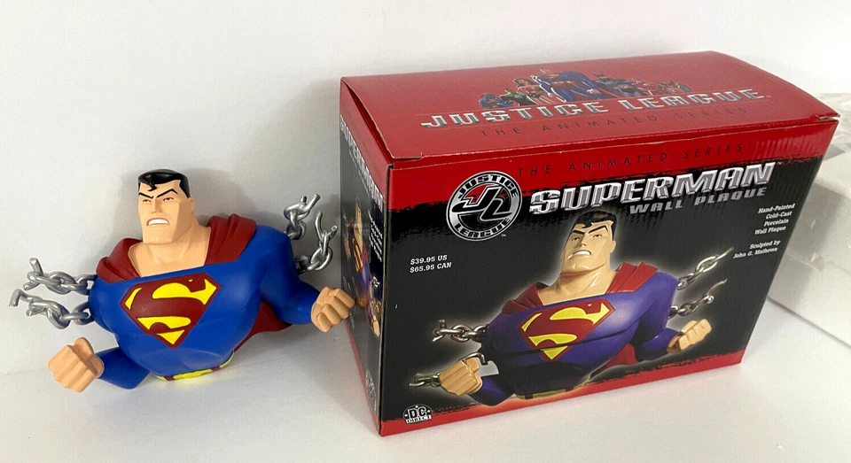 Placa de pared de porcelana pintada a mano animada de Superman de DC Direct Justice League Foto 1 de 4