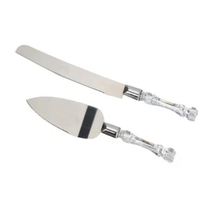 50er Sets Hochzeitstorte Messer und Servierset mit Acrylgriff - Bild 1 von 1