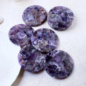 Juego de 4""x4"" alfombra de taza de té de piedra de ágata amatista - Imagen 1 de 5