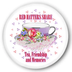 12 MIRRORS & BAGS RED HATTERS SHARE TEA FRIENDSHIP & MEMORIES LADIES OF SOCIETY - Picture 1 of 3