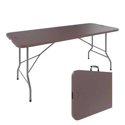 Tavolo tavolino pieghevole in dura resina set birreria facile trasporto marrone - Immagine 1 di 4