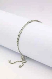 Expandable Tennis Women's Bracelet Featuring Round Brilliant Cut Cubic Zirconia - Picture 1 of 8
