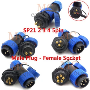 SP21 IP68 waterproof Back nut 2 3 4 5 pin screw crimping LED cable connector - Picture 1 of 14