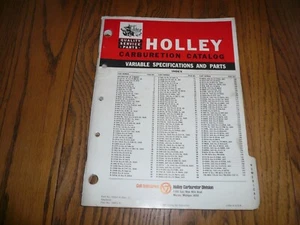 VINTAGE HOLLEY CARBURETION CATALOG 70001-4 (REV 1) 1968 - Foto 1 di 6