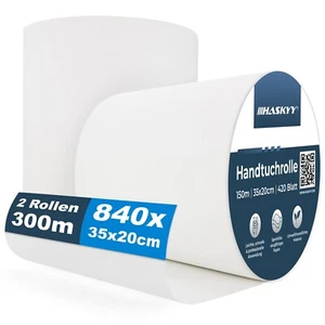 2x Putztuchrollen 2-lagig 840 Blatt Putzpapier Rollen Papier Werkstattrolle weiß - Bild 1 von 9