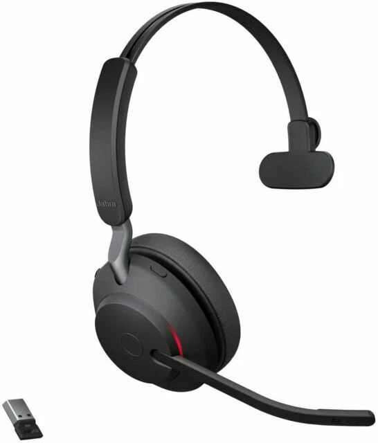 Jabra Evolve2 65 Mono Wireless Headset (UC, USB-A) - Black