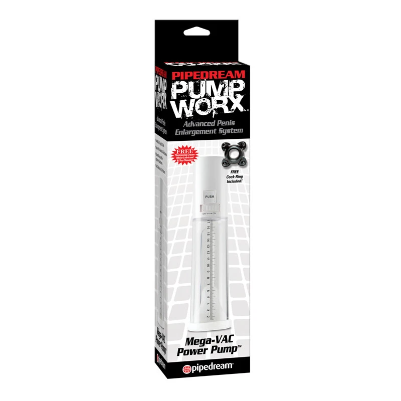 Pump Worx MEGA-VAC Power penis-pump White Cock Stretcher Male Enlargement - Image 1 of 2
