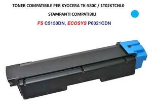 Compatibile TonerTk580C (ciano) per Kyocera FS C5150DN, ECOSYS P6021CDN - Foto 1 di 3