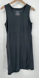 Vestido deportivo L.L Bean para mujer mediano negro sin mangas hasta la rodilla bolsillo con cremallera - Imagen 1 de 8