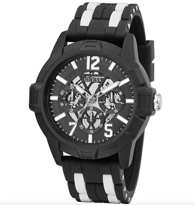 RELOJ DEPORTIVO GUESS GW0428G1 HOMBRE ESQUELETO AZUL Y NEGRO CORREA SILICONA 48 MM NUEVO Foto 1 de 4