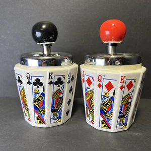 Poker Themed Plunging Ceramic ASHTRAY w/3 Cigarette Rests - Picture 1 of 9