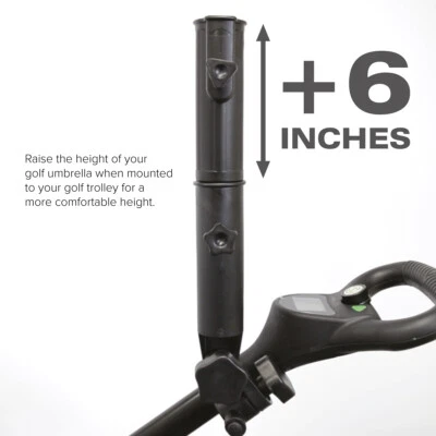 POWERBUG Extensión de soporte para paraguas para carrito de golf eléctrico - extensor para caddy de golf