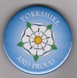 Yorkshire and Proud badge - show pride in White Rose county with button pin - Picture 1 of 1