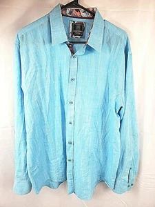 Mizumi Collezioni Light Blue Long Sleeve Button Down Collared Mens Extra Large - Picture 1 of 11