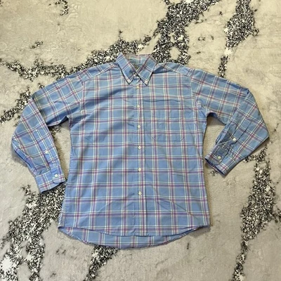 Camisa Bills Khakis Para Hombre Talla Mediana Azul A Cuadros Calce Clásico Algodón Abotonada Foto 1 de 4