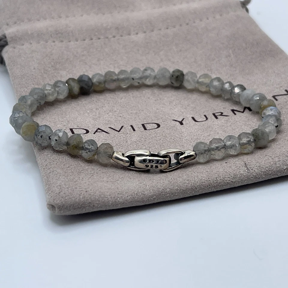 David Yurman 925 Sterling Silver Labradorite Spiritual Bead Bracelet - Image 1 of 4