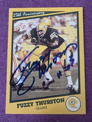 Fuzzy Thurston 1990 Packers SB 1 25th Anniversary Autographed Signed Auto  - Image 1 of 2
