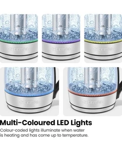 Bollitore Tè Elettrico Chefman Custom Temp 1,8L con Infusore Tè - Luci LED - Foto 1 di 10