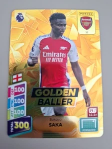 PANINI 2025 ADRENALYN XL PLUS - GOLDEN BALLER - BUKAYO SAKA #33 - Picture 1 of 3