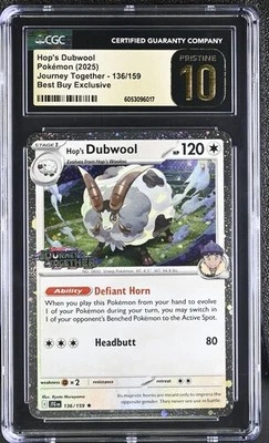 POKEMON CGC PRISTINE 10 HOP'S DUBWOOL #136 BEST BUY EXCLUSIVE JOURNEY TOGETHER - Image 1 of 2
