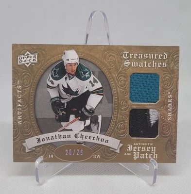 2008-09 UD Artifacts - Treasured Swatches Patch /25 Jonathan Cheechoo #TSD-JC  - Image 1 of 2