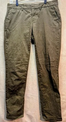 Tommy Hilfiger 女式 4 码 (32x29) 橄榄绿色斜纹布踝裤弹力 — 第 1/4 张图片