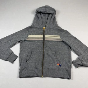 Aviator Nation Hoodie Mens XS Gray Full Zip Jacket Graphic Sweatshirt Sweater - Picture 1 of 12