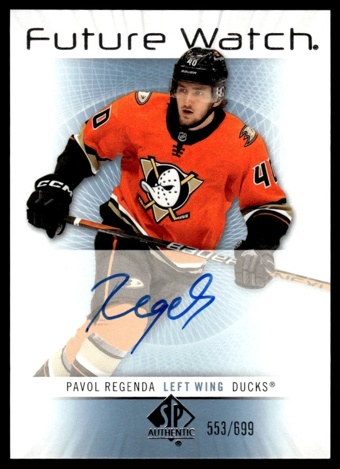 2022-23 SP Authentic future watch /699 auto Pavol Regenda Anaheim Ducks #RFWA-PR - Image 1 of 2