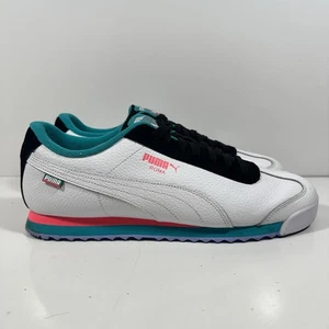 PUMA Roma Men's Athletic Black Teal White Pink Limited Men’s Size 13 - Picture 1 of 9