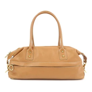 CELINE Macadam Leather Shoulder Bag Hand Bag Brown Authentic Used F/S - Picture 1 of 24
