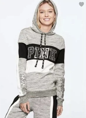 VS PINK Women’s XS Bling Funnel Neck Perfect Pullover Hoodie - Image 1 of 4