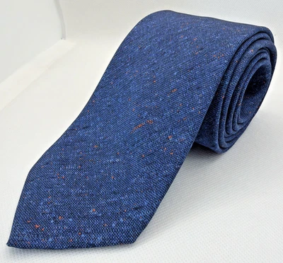 ATELIER F&B Blue Silk Necktie Abstract Pattern Made In France 3x60" EUC Free SHP - Image 1 of 4