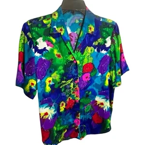 Vintage Colorful Floral Hawaiian Shirt - Picture 1 of 4