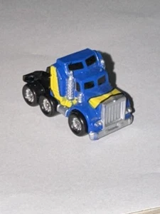 1987 Micro Machines Kenworth Semi Truck Cab Blue/Yellow - Galoob - Picture 1 of 5