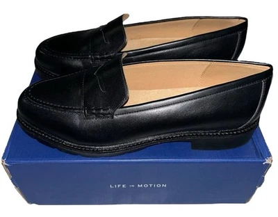 Rockport Women’s Kacey Penny Black Leather Slip-On Loafers Shoes Size 10 - Image 1 of 4