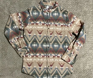 On The Byas Chimayo Pattern Longsleeve Button Down Shirt Size Medium - Picture 1 of 3