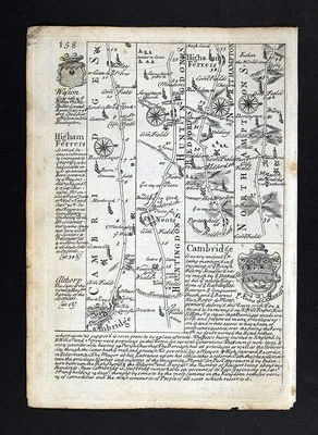 1720 Ogilby Bowen Road Map Cambridge St Neots Higham Ferrers Petershill England - Image 1 of 4