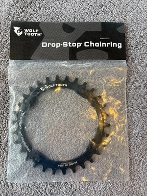 Wolf Tooth 104 BCD Chainring - 30t, 104 BCD, 4-Bolt, Drop-Stop A, Black 10430 - Image 1 of 4