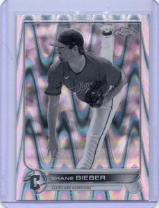 2022 Topps Chrome - Shane Bieber #208 Wave Refractor Cleveland Guardians - Picture 1 of 2