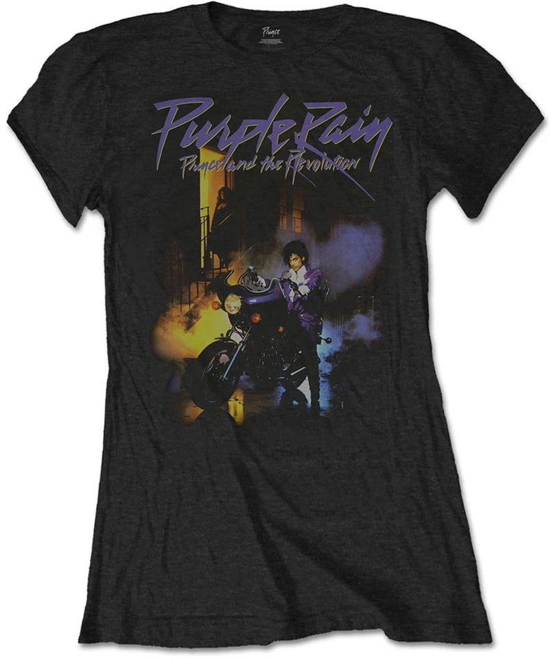 Prince Purple Rain Womens Fitted T-Shirt NEW OFFICIAL - Image 1 of 1